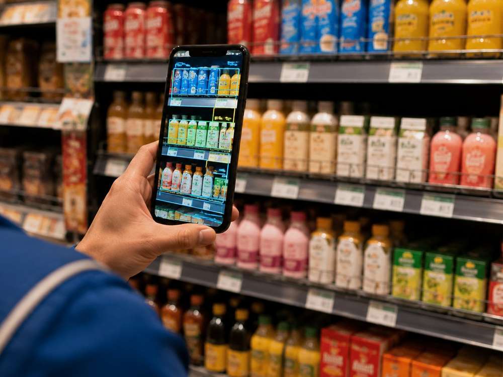 Agentic AI for CPG sales: AI shelf recognition verifying perfect store execution from a photo