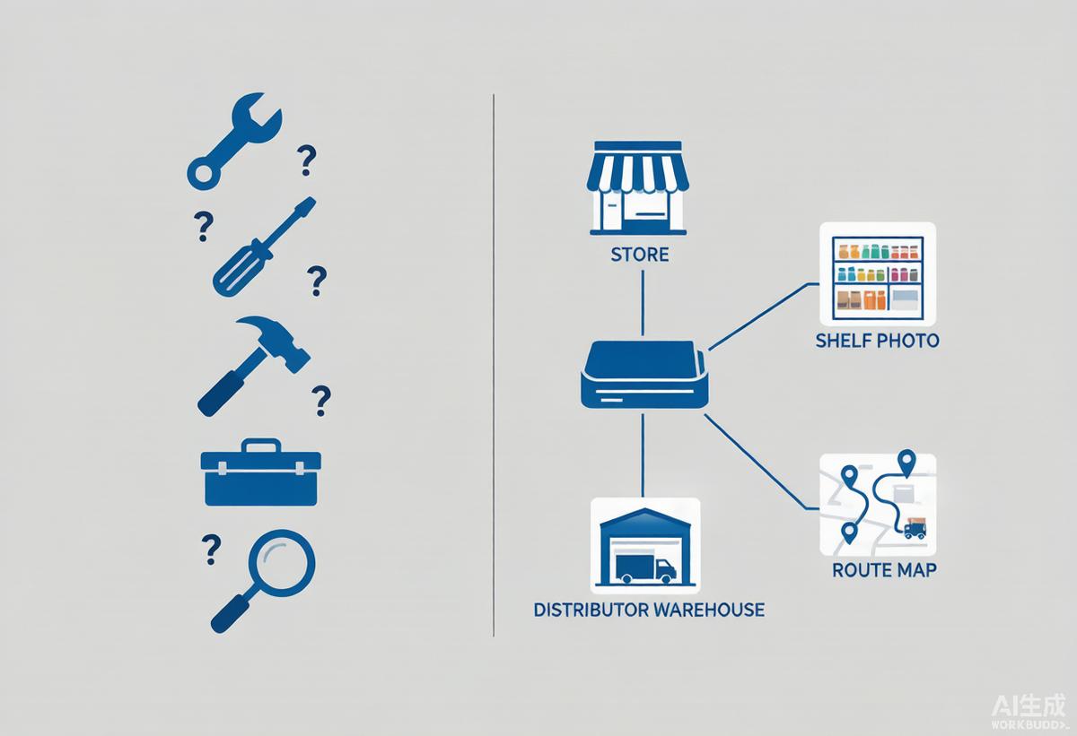 CPG sales software evaluation: one connected platform versus five disconnected tools side by side