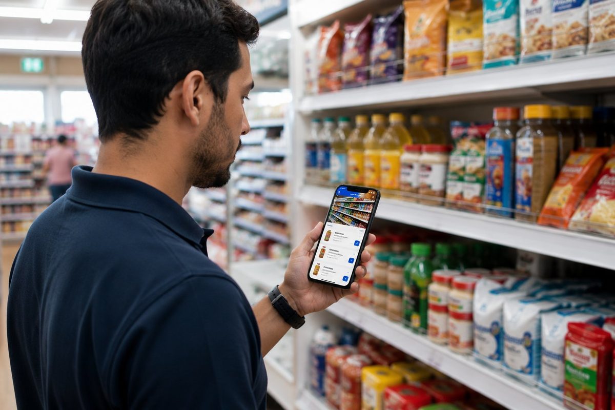 Agentic AI for CPG field rep — smartphone shelf check and voice order