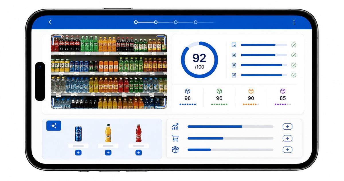 Mobile sales force automation for FMCG: perfect-store check and AI sell-in suggestion on a field rep's phone